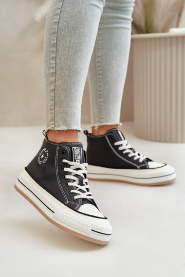 Insulated Women's Sneakers On Platform Eco Leather Big Star OO274062 Black 2