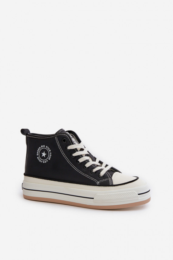 Insulated Women's Sneakers On Platform Eco Leather Big Star OO274062 Black
