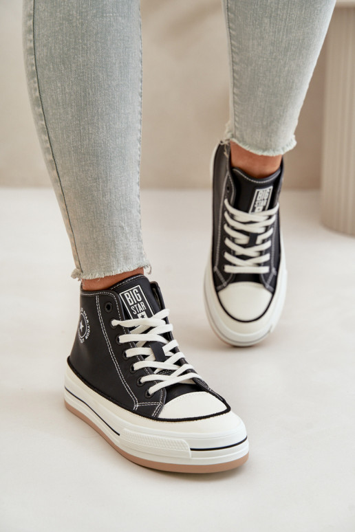 Insulated Women's Sneakers On Platform Eco Leather Big Star OO274062 Black