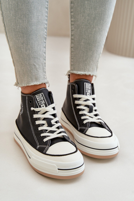 Insulated Women's Sneakers On Platform Eco Leather Big Star OO274062 Black