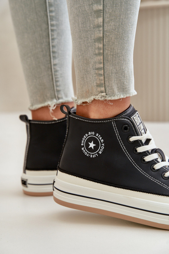 Insulated Women's Sneakers On Platform Eco Leather Big Star OO274062 Black