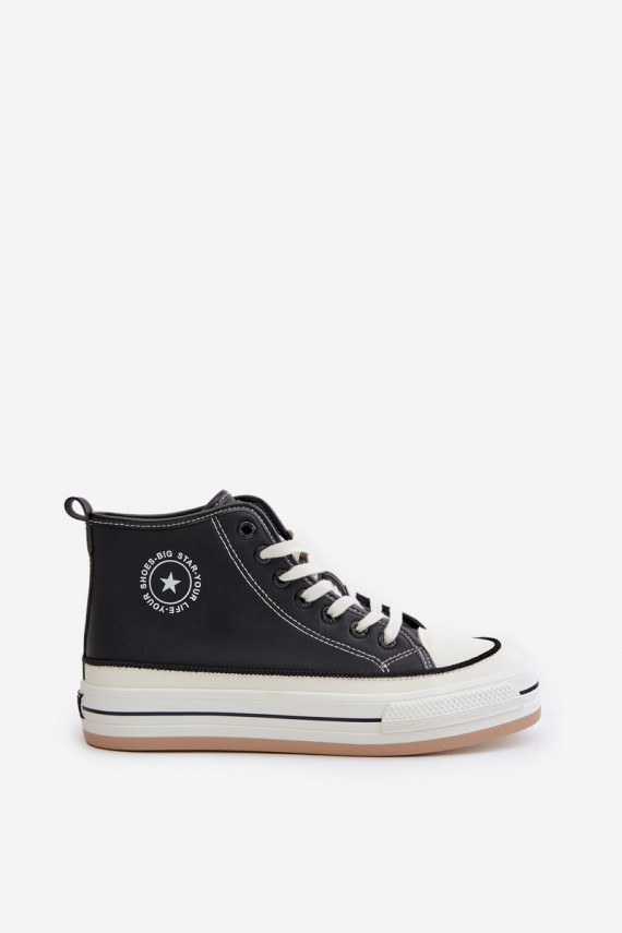 Insulated Women's Sneakers On Platform Eco Leather Big Star OO274062 Black
