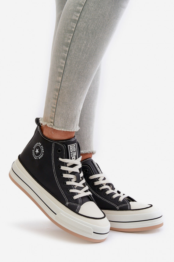 Insulated Women's Sneakers On Platform Eco Leather Big Star OO274062 Black