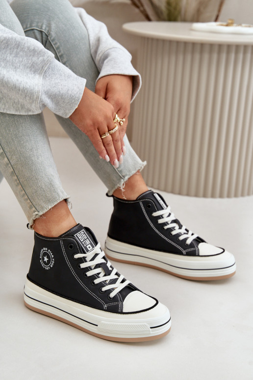 Insulated Women's Sneakers On Platform Eco Leather Big Star OO274062 Black