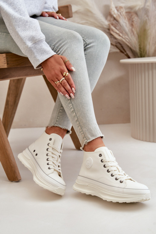 Women's Platform Sneakers Eco Leather Big Star OO274064 White