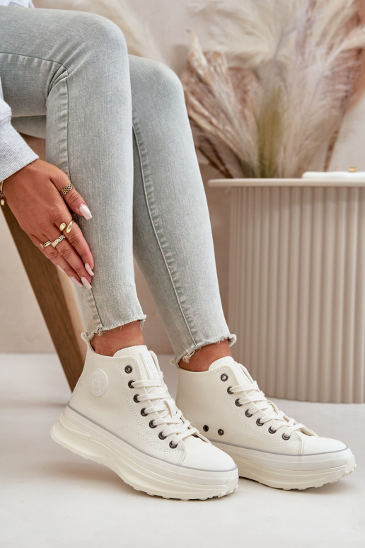 Women's Platform Sneakers Eco Leather Big Star OO274064 White