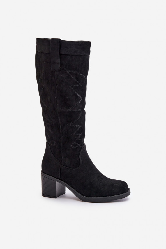 Women's Knee-High Heeled Boots Black Erisorae