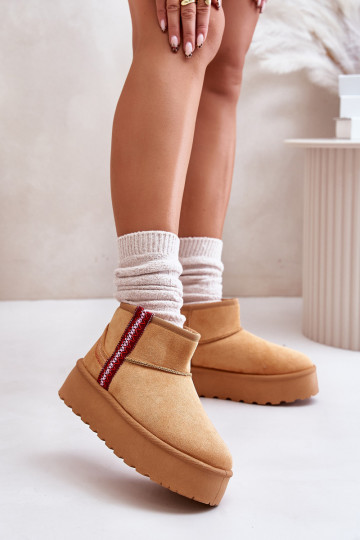 Women's Snow Boots On Platform Insulated Camel Lomessa 2