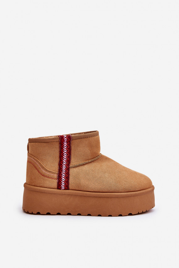 Women's Snow Boots On Platform Insulated Camel Lomessa