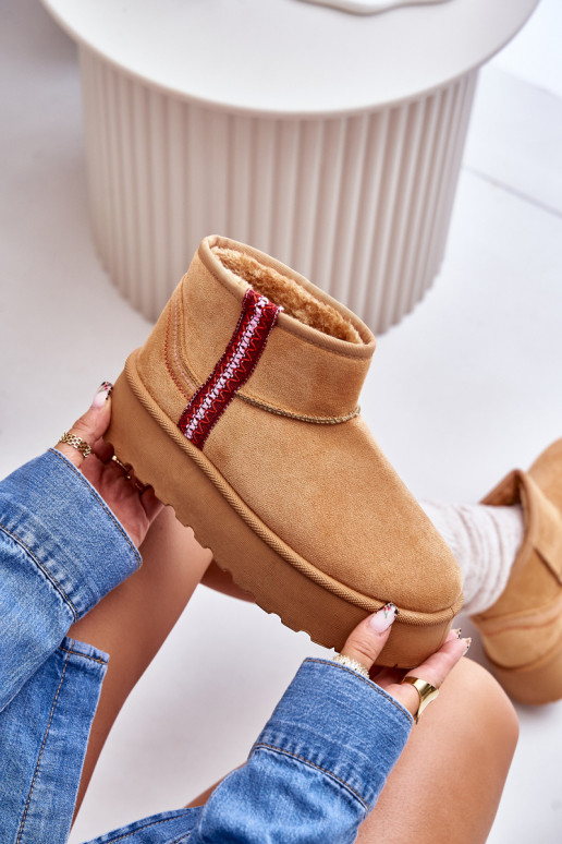 Women's Snow Boots On Platform Insulated Camel Lomessa
