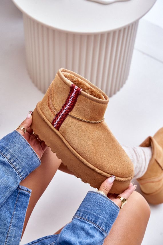 Women's Snow Boots On Platform Insulated Camel Lomessa