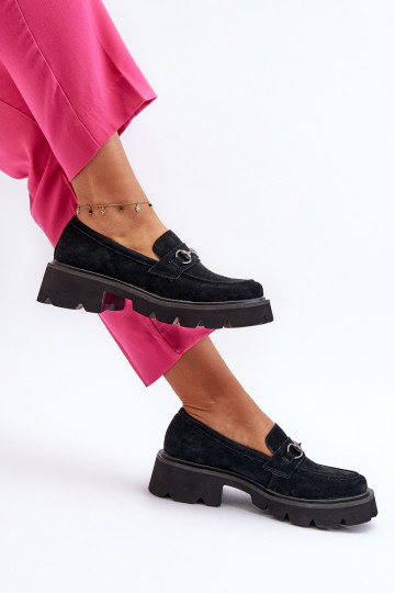 Massive Women's Suede Moccasins Black Neloria 2