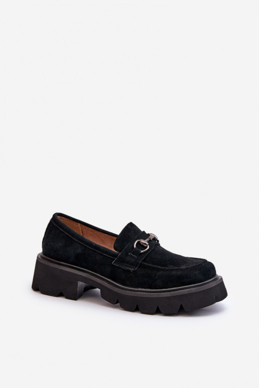 Massive Women's Suede Moccasins Black Neloria Massive Women's Suede Moccasins Black Neloria