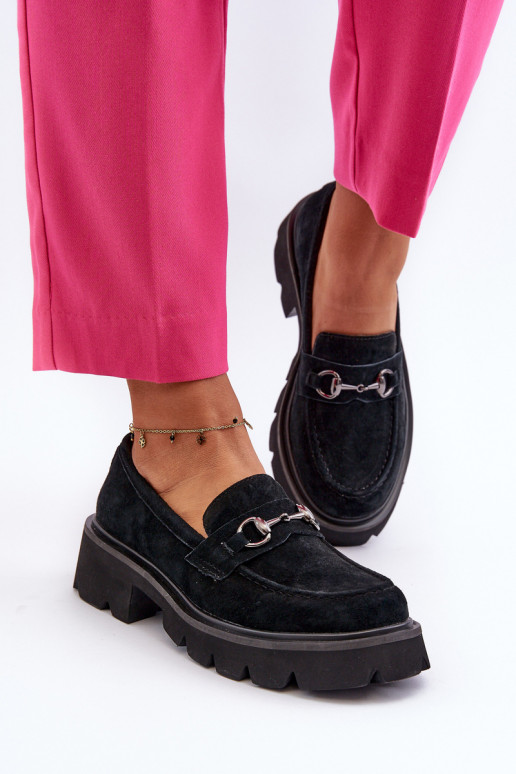 Massive Women's Suede Moccasins Black Neloria Massive Women's Suede Moccasins Black Neloria