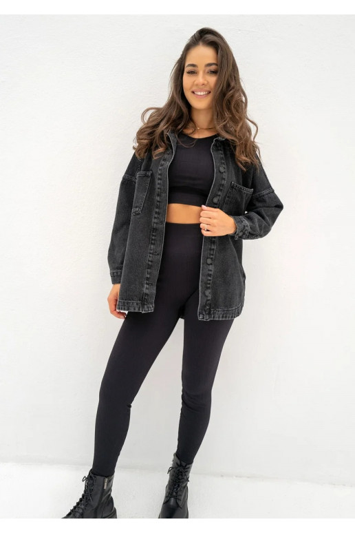 Sobe - Black oversize denim shirt Sobe - Black oversize denim shirt