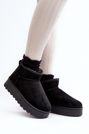 Women's Snow Boots On Platform Lined With Fur Black Xamella 2