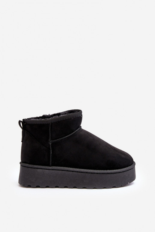 Women's Snow Boots On Platform Lined With Fur Black Xamella