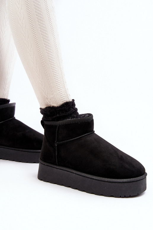 Women's Snow Boots On Platform Lined With Fur Black Xamella
