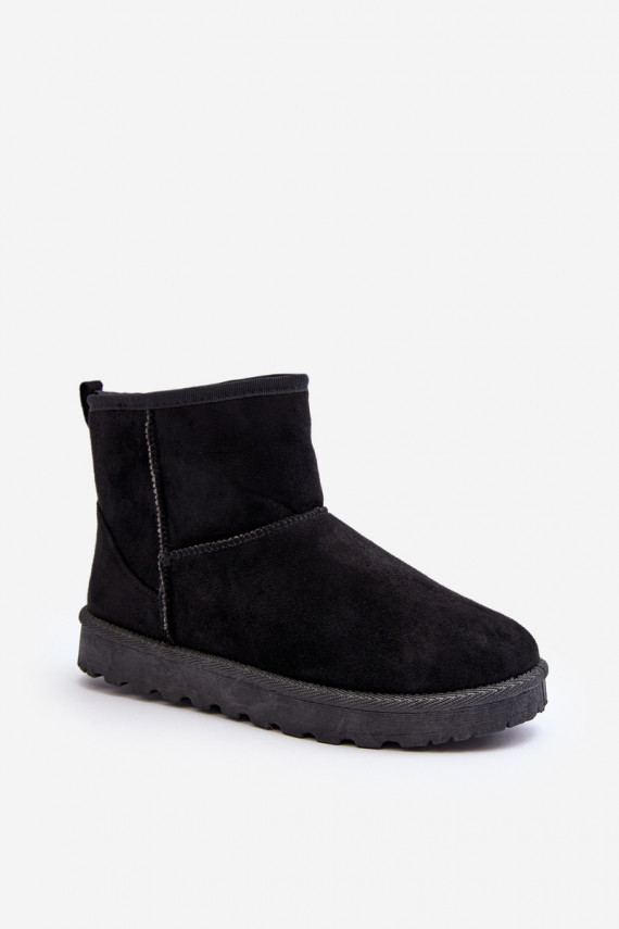 Women's Black Faux Suede Winter Boots Enranta