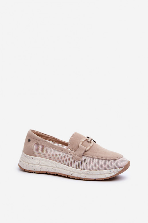 Women's Suede Moccasins D&A Beige
