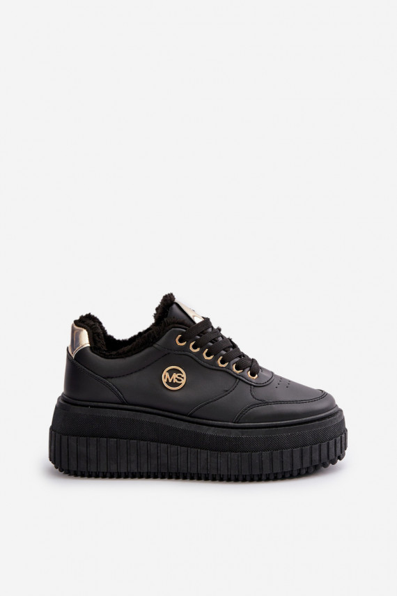 Sneakers Women Sports Shoes Insulated On Massive Sole Black Ardiela