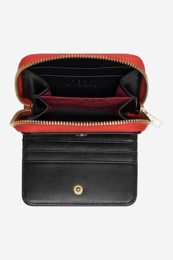 Women's Wallet Made of Natural Leather Animal Print Small Nobo NPUR-LR0020-C005 Red