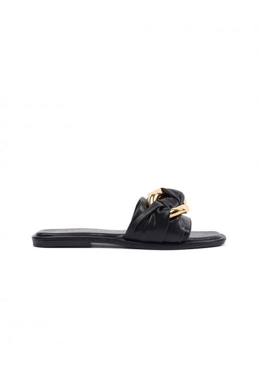 Slippers womens flat black