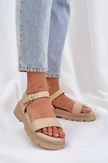 Women's Platform Sandals Beige Evaretha 2