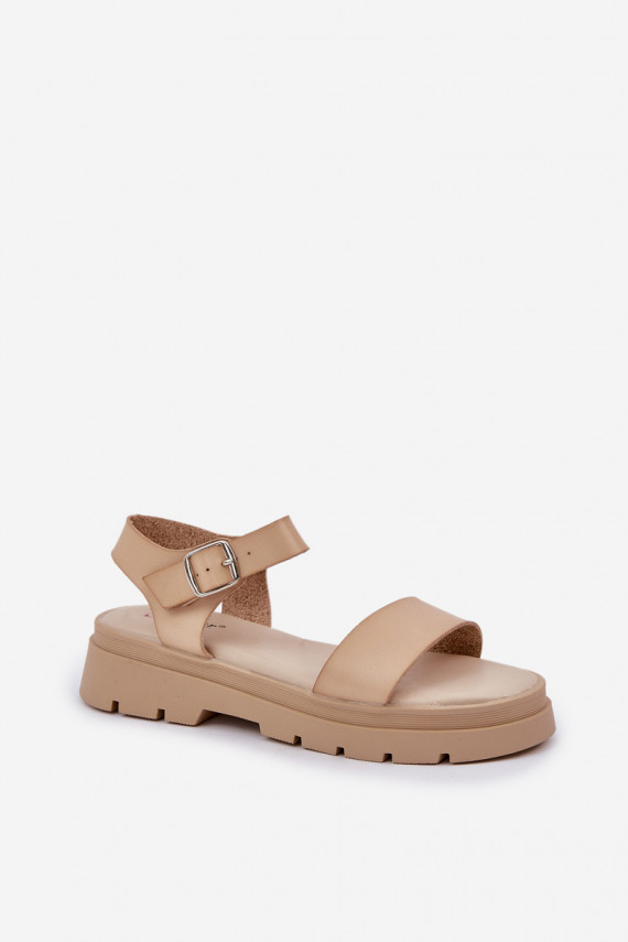 Women's Platform Sandals Beige Evaretha