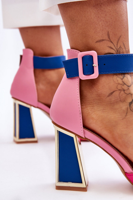 Elegant High Heel Sandals Pink-Blue Sorel Elegant High Heel Sandals Pink-Blue Sorel