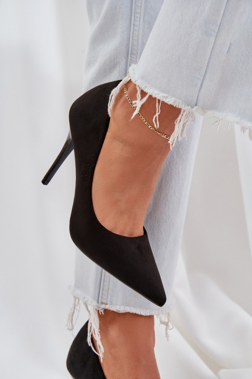 Classic Stiletto Heels From Eco Suede Black Navinda Classic Stiletto Heels From Eco Suede Black Navinda