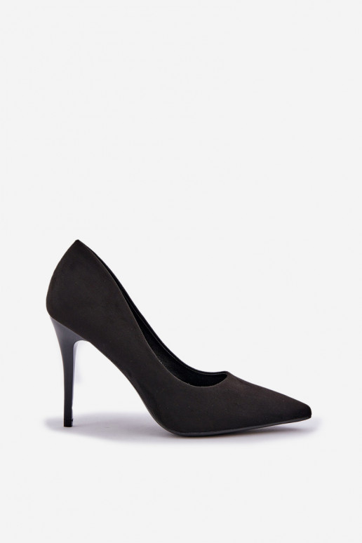 Classic Stiletto Heels From Eco Suede Black Navinda Classic Stiletto Heels From Eco Suede Black Navinda