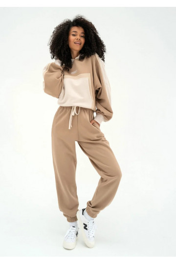 Fame - Tricolor hoodie Beige 2