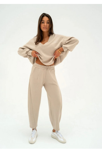 Ollie - Beige rayon sweatpants