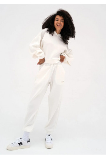 Chase - Ecru rayon sweatpants