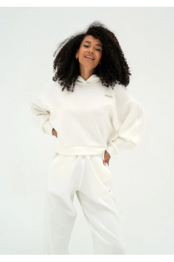 Chase - Ecru rayon hoodie