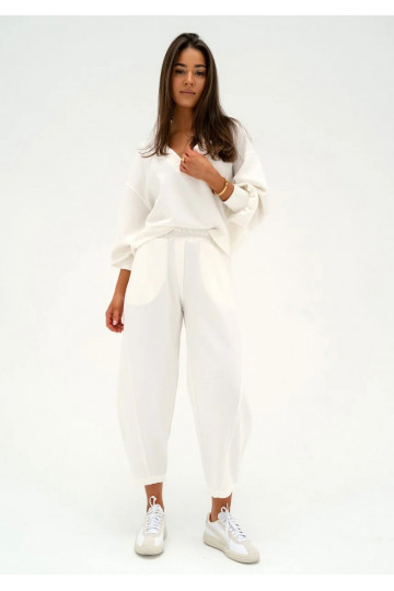 Ollie - Ecru rayon sweatpants 2