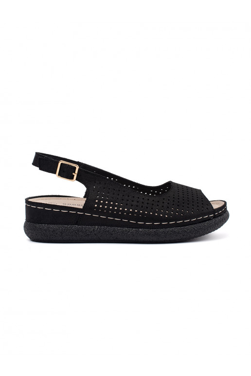 black comfortable sandals