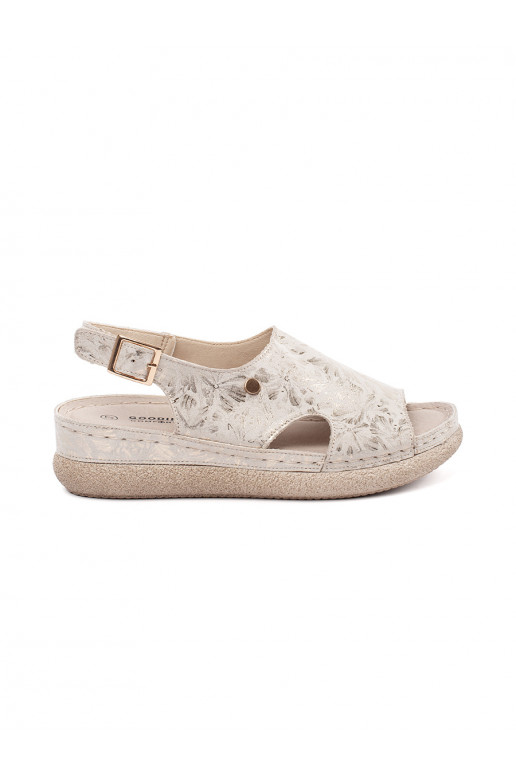 ivory flat sandals with buckle