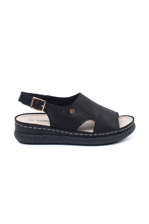 black flat sandals with buckle
