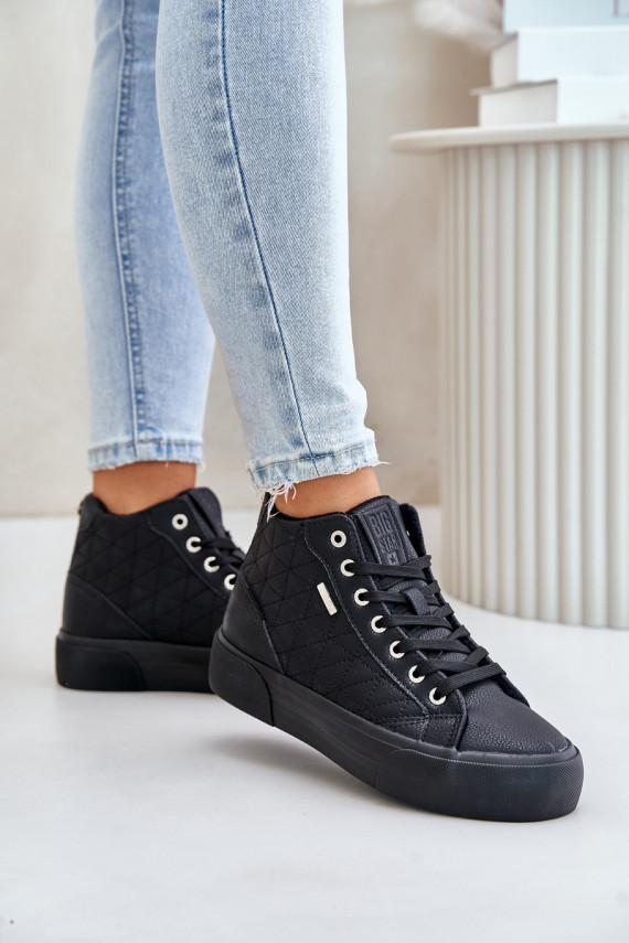 Warm Women's Sneakers With Stitching Big Star OO274A480 Black