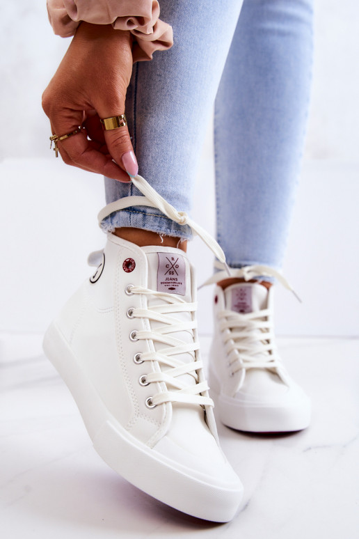 Women's High Sneakers Cross Jeans White