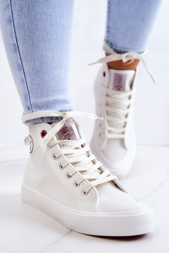 Women's High Sneakers Cross Jeans White