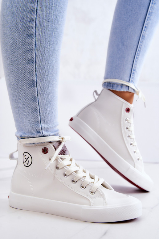 Women's High Sneakers Cross Jeans White