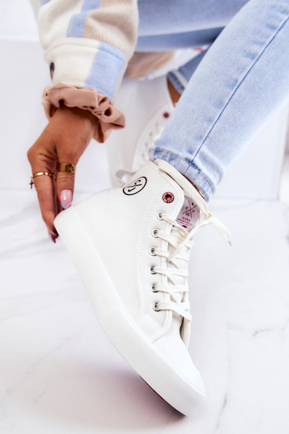 Women's High Sneakers Cross Jeans White