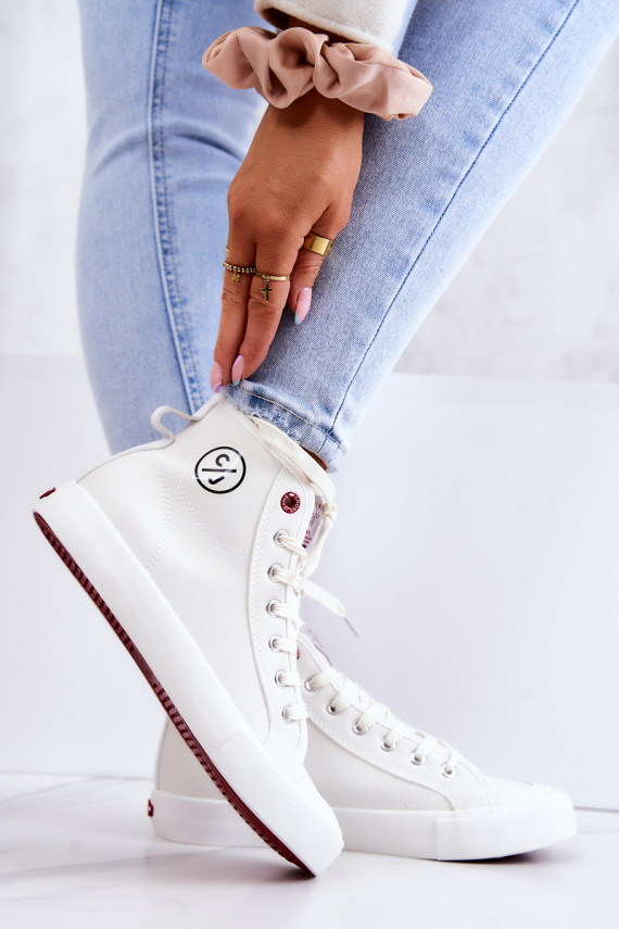 Women's High Sneakers Cross Jeans White