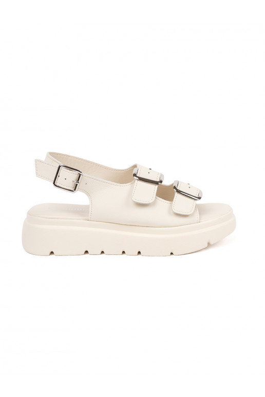 beige classic sandals with platform