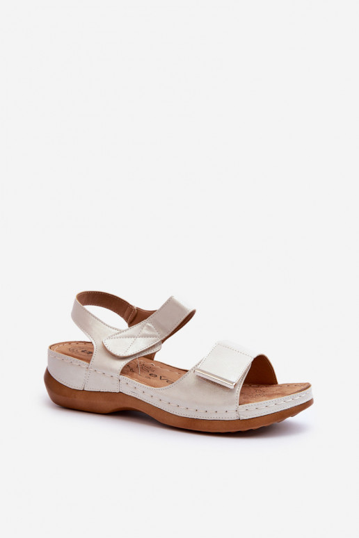 Comfortable Women's Sandals with Velcro Silver Iphiope