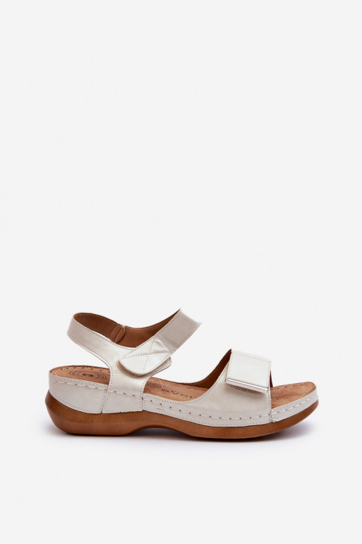 Comfortable Women's Sandals with Velcro Silver Iphiope