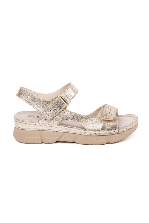 gold color classic sandals womens